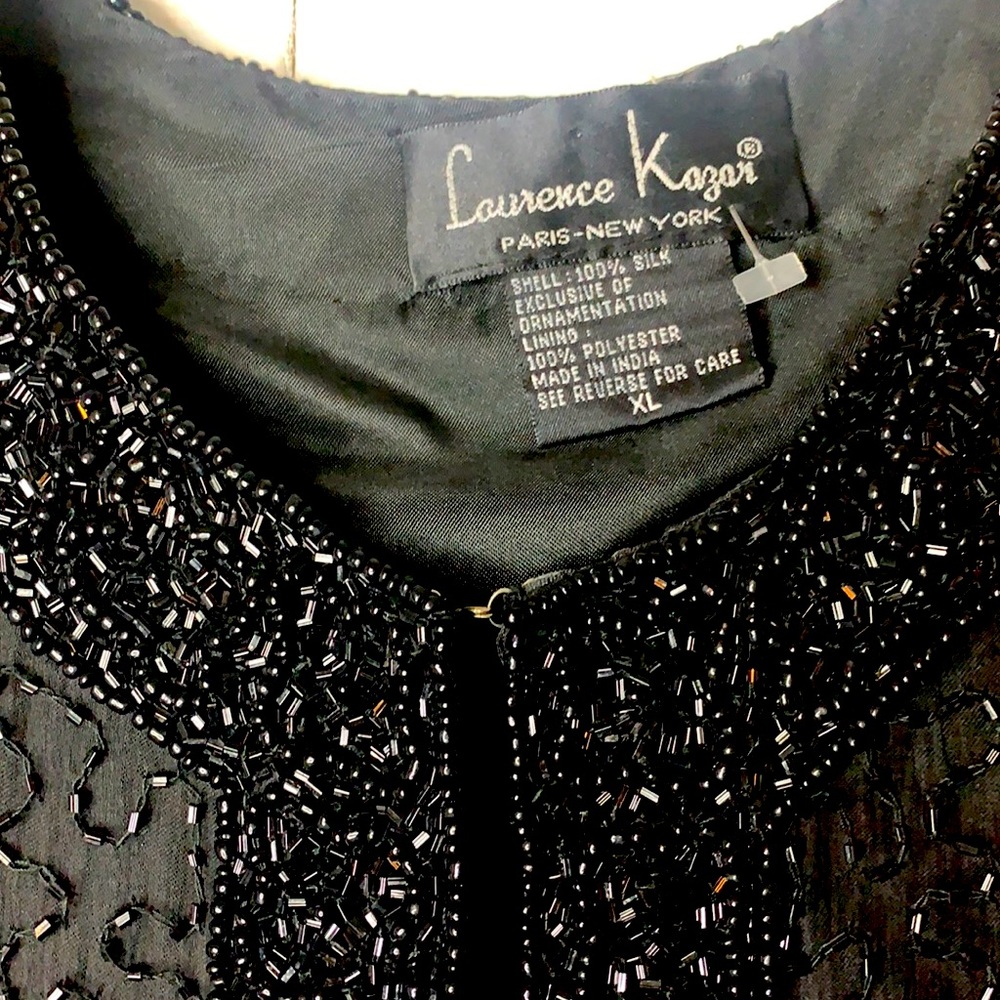 🔥🔥Vintage Laurence Kazar |Black Beaded Sequin Jacket| Size XL | NWT 🔥🔥